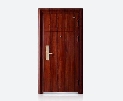 Porta blindada exterior de segurança de aço de madeira maciça de alta qualidade