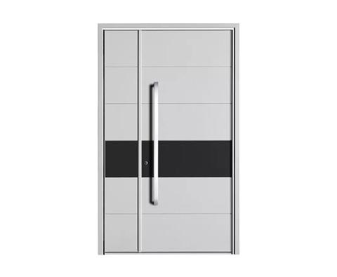 Design de porta principal de hotel de liga de alumínio preto